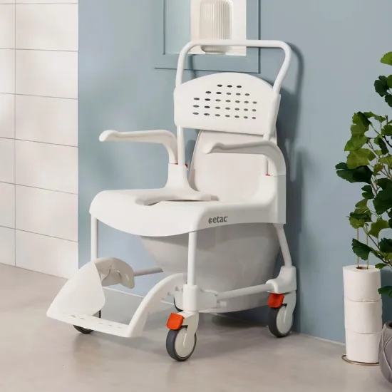 Etac Clean mobile shower commode bathroom use
